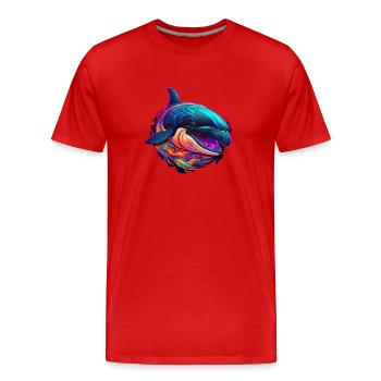 Orca Art - Men's Premium Organic T-Shirt - red - Front - Damien (186cm)