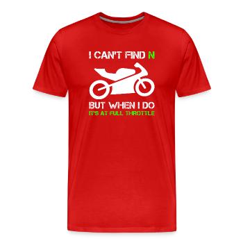 JE NE TROUVE PAS N MAIS QUAND JE LE FAIS C’EST À PLEIN RÉGIME - T-shirt bio Premium Homme - rouge - Devant - Damien (186cm)