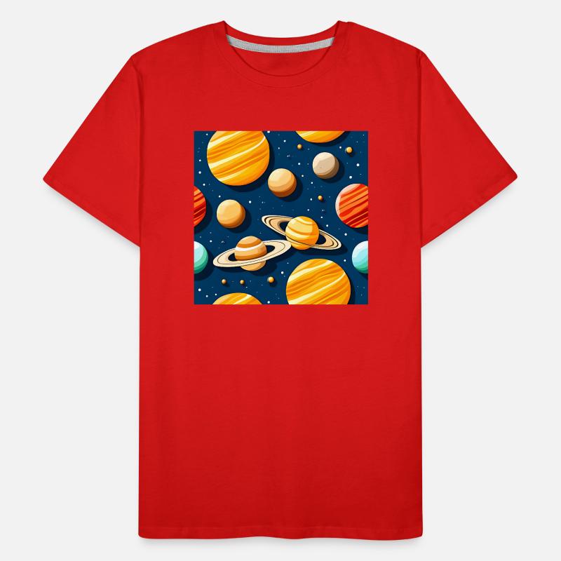 Freaky Solar System Pattern Men's Premium Organic T-Shirt