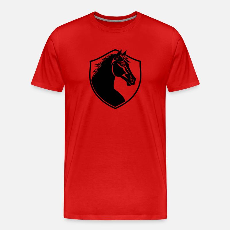 Pferd Pferdekopf Pony - Männer Premium Bio T-Shirt - Rot