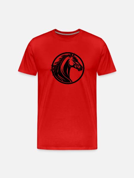 Poney tête de cheval - T-shirt bio Premium Homme - rouge