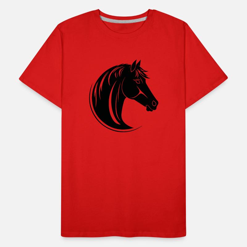 Pferd Pferdekopf Pony Männer Premium Bio T-Shirt
