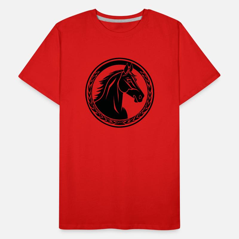 Pferd Pferdekopf Pony Männer Premium Bio T-Shirt