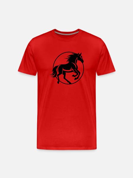 Pferd Pferdekopf Pony - Männer Premium Bio T-Shirt - Rot