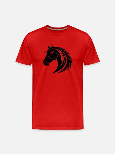 Poney tête de cheval - T-shirt bio Premium Homme - rouge