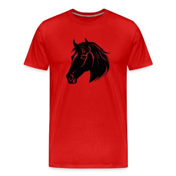 Horse Horse Head Pony - Men's Premium Organic T-Shirt - red - Front - Damien (186cm)