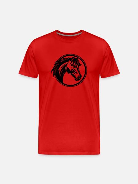 Pferd Pferdekopf Pony - Männer Premium Bio T-Shirt - Rot