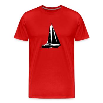 Sailboat Sailing Sailing Sailing Sailing Ship - Men's Premium Organic T-Shirt - red - Front - Damien (186cm)