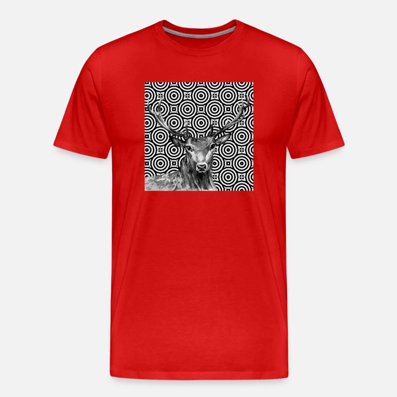Hirsch - Männer Premium Bio T-Shirt - Rot