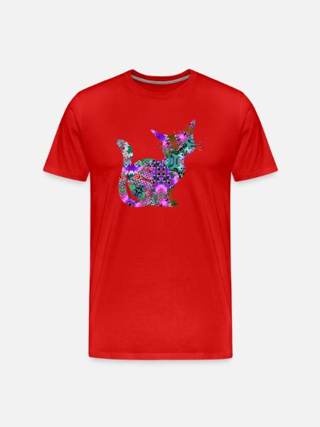 Cat - Men's Premium Organic T-Shirt - red