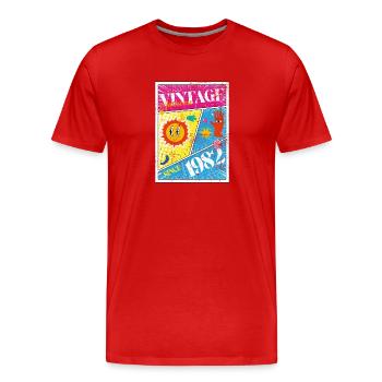 Millésime 1982 - T-shirt bio Premium Homme - rouge - Devant - Damien (186cm)