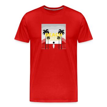 Beach 8 - Männer Premium Bio T-Shirt - Rot - Vorne - Damien (186cm)