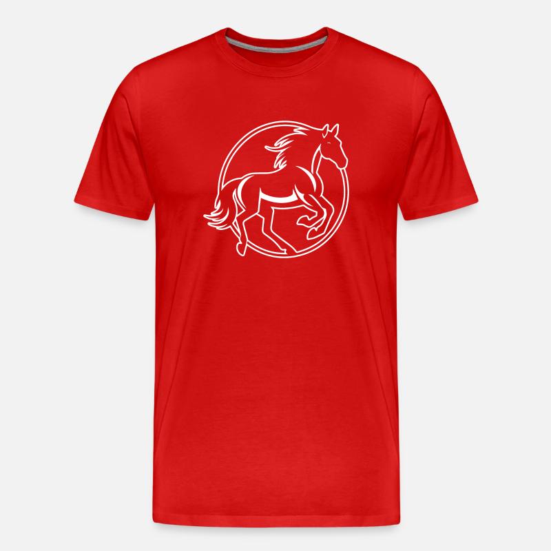 Pferd Pferdekopf Pony - Männer Premium Bio T-Shirt - Rot