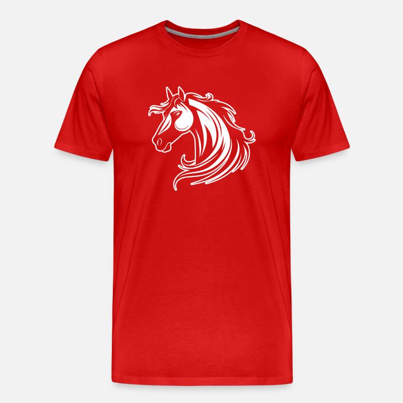 Cavallo Testa di cavallo Pony - Maglietta ecologica premium da uomo - rosso