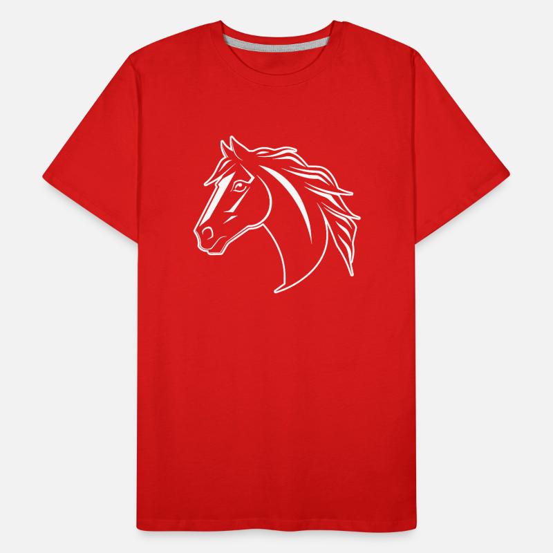 Pferd Pferdekopf Pony Männer Premium Bio T-Shirt