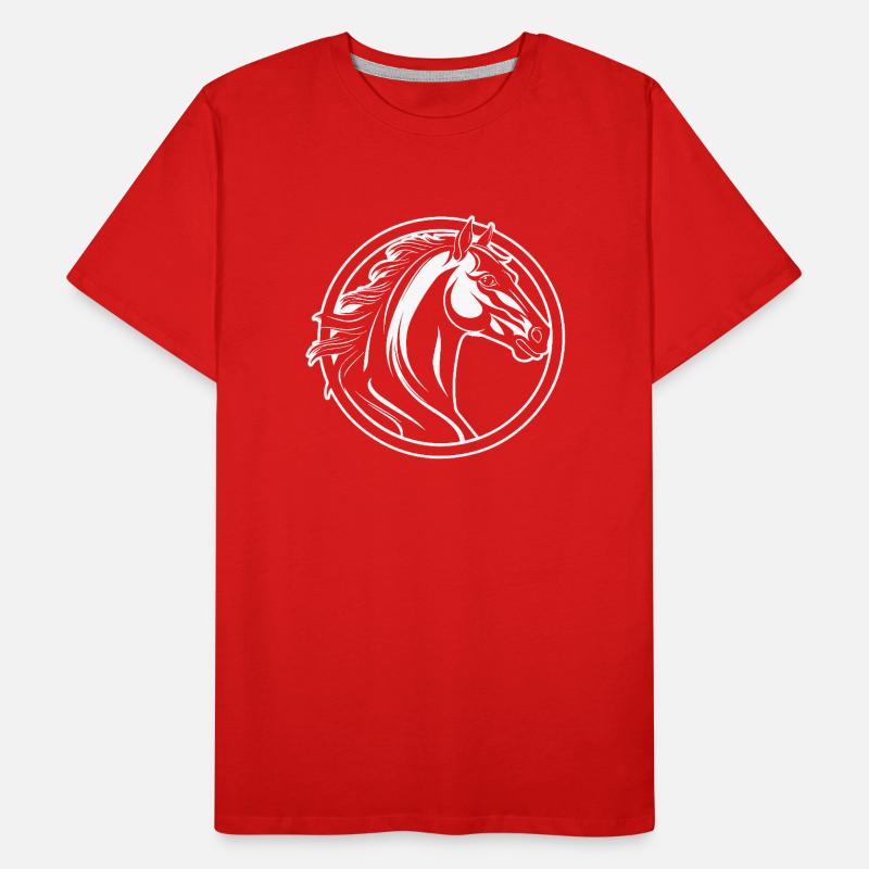 Pferd Pferdekopf Pony Männer Premium Bio T-Shirt