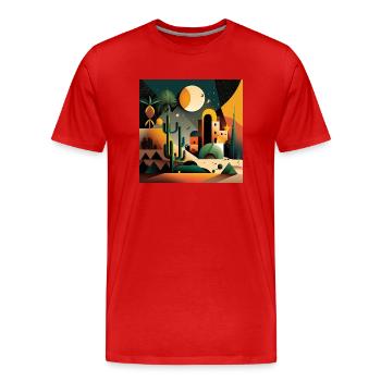 The Bauhaus Legacy - Men's Premium Organic T-Shirt - red - Front - Damien (186cm)