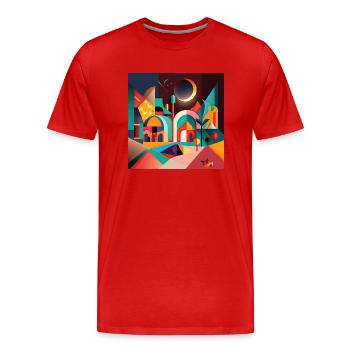 L’héritage du Bauhaus - T-shirt bio Premium Homme - rouge - Devant - Damien (186cm)
