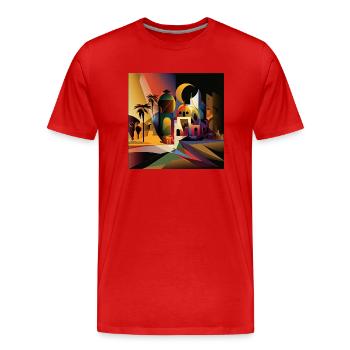 The Bauhaus Legacy - Men's Premium Organic T-Shirt - red - Front - Damien (186cm)