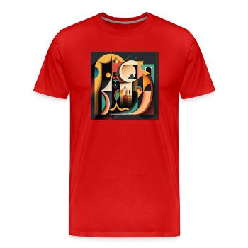 L’héritage du Bauhaus - T-shirt bio Premium Homme - rouge - Devant - Damien (186cm)