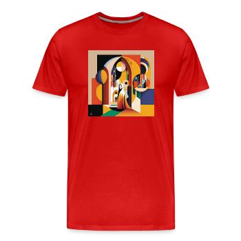 The Bauhaus Legacy - Men's Premium Organic T-Shirt - red - Front - Damien (186cm)