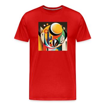 L’héritage du Bauhaus - T-shirt bio Premium Homme - rouge - Devant - Damien (186cm)