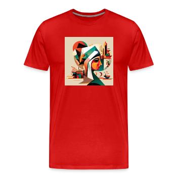 L’héritage du Bauhaus - T-shirt bio Premium Homme - rouge - Devant - Damien (186cm)