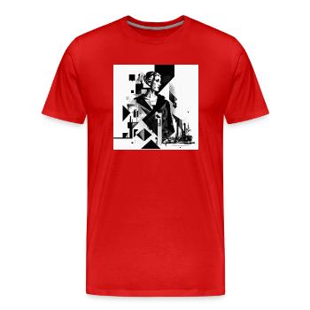 L’héritage du Bauhaus - T-shirt bio Premium Homme - rouge - Devant - Damien (186cm)