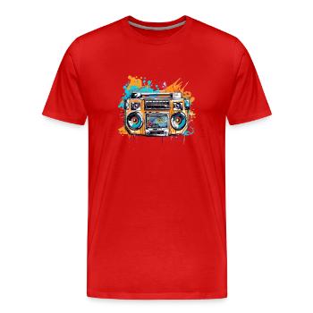 Graffiti Radio - T-shirt bio Premium Homme - rouge - Devant - Damien (186cm)