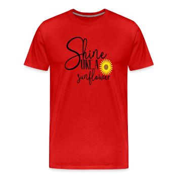 Shine Like a Sunflower - Männer Premium Bio T-Shirt - Rot - Vorne - Damien (186cm)