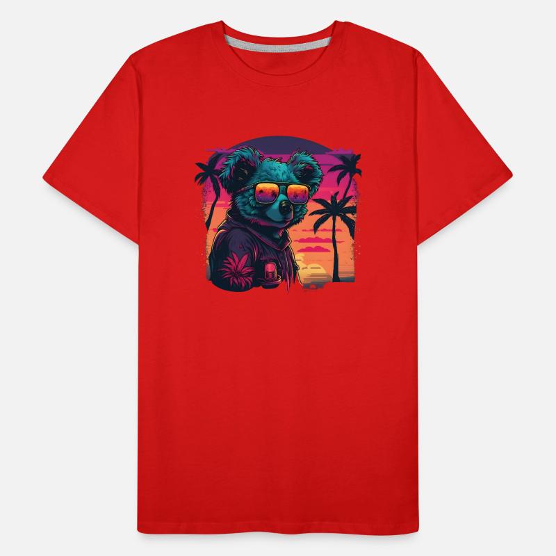 Synthwave Koala Sunset Men's Premium Organic T-Shirt