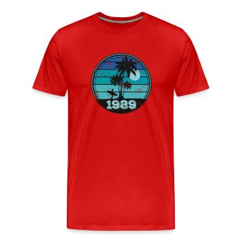 1989 34th birthday - Men's Premium Organic T-Shirt - red - Front - Damien (186cm)