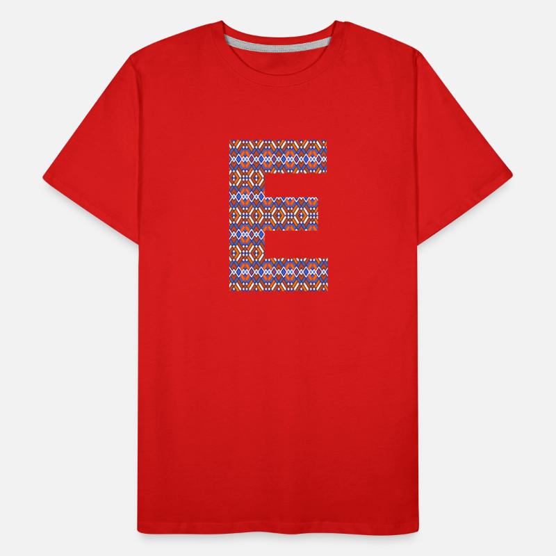 Monogramm Buchstabe E - geometrisches Muster Männer Premium Bio T-Shirt