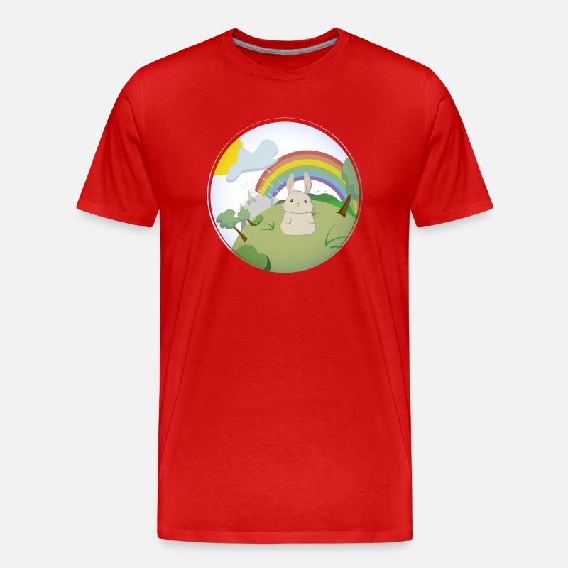 The Rabbit - Männer Premium Bio T-Shirt - Rot