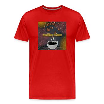 Coffe time - Männer Premium Bio T-Shirt - Rot - Vorne - Damien (186cm)