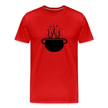 Kessel Magisch Hexe Halloween - Männer Premium Bio T-Shirt - Rot - Vorne - Damien (186cm)