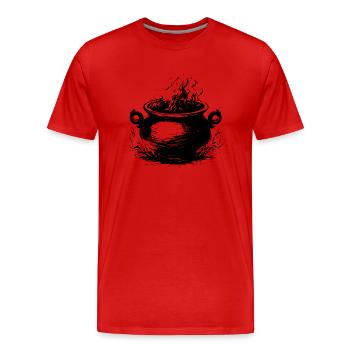 Kessel Magisch Hexe Halloween - Männer Premium Bio T-Shirt - Rot - Vorne - Damien (186cm)