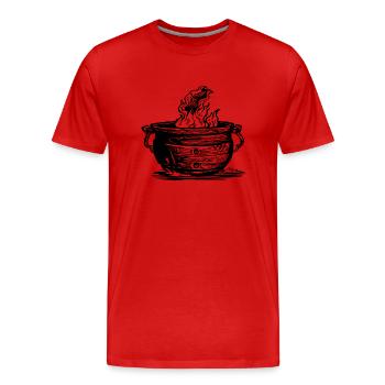 Kessel Magisch Hexe Halloween - Männer Premium Bio T-Shirt - Rot - Vorne - Damien (186cm)