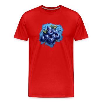 Blaubeere - Männer Premium Bio T-Shirt - Rot - Vorne - Damien (186cm)