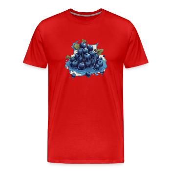 Blaubeere - Männer Premium Bio T-Shirt - Rot - Vorne - Damien (186cm)