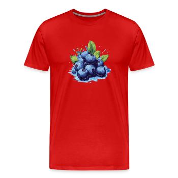 Blaubeere - Männer Premium Bio T-Shirt - Rot - Vorne - Damien (186cm)