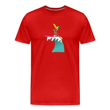 STAND UP PADDLING - WELLENREITER - SURFER - ENTE - Männer Premium Bio T-Shirt - Rot - Vorne - Damien (186cm)