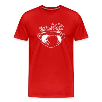 Cauldron Magical Witch Halloween - Men's Premium Organic T-Shirt - red - Front - Damien (186cm)