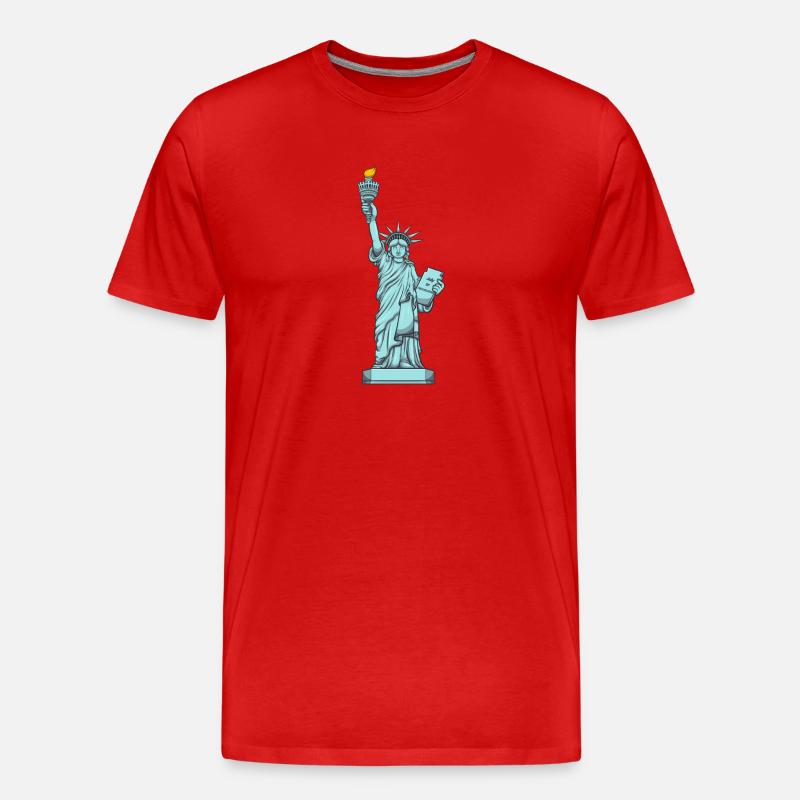 Freiheitsstatue - Männer Premium Bio T-Shirt - Rot