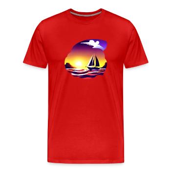 Segelschiff Segeln Segelboot Segelsport Segler - Männer Premium Bio T-Shirt - Rot - Vorne - Damien (186cm)