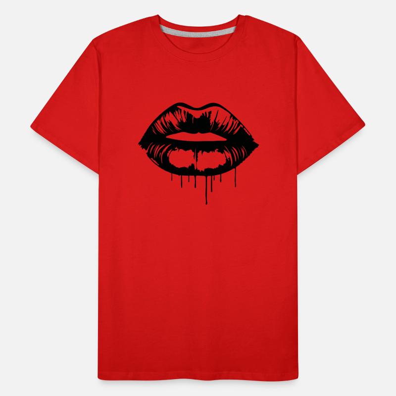 Lèvres, bouche, baisers lèvres T-shirt bio Premium Homme