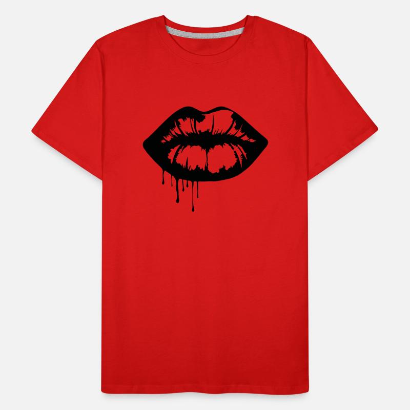 Lèvres, bouche, baisers lèvres T-shirt bio Premium Homme