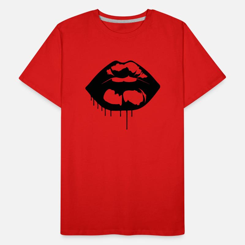 Lèvres, bouche, baisers lèvres T-shirt bio Premium Homme