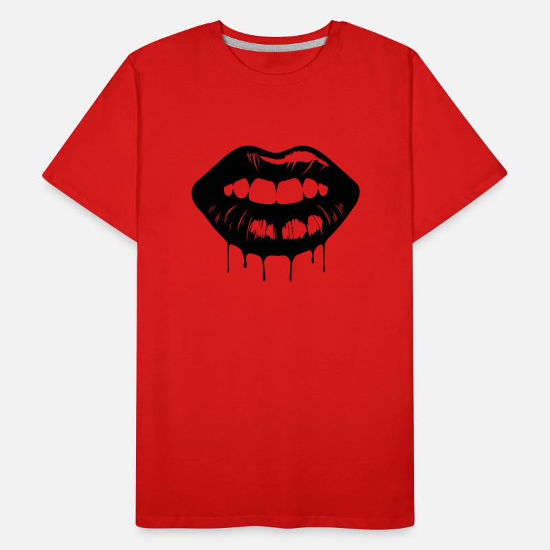Lèvres, bouche, baisers lèvres T-shirt bio Premium Homme
