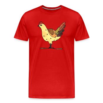Hen - Men's Premium Organic T-Shirt - red - Front - Damien (186cm)